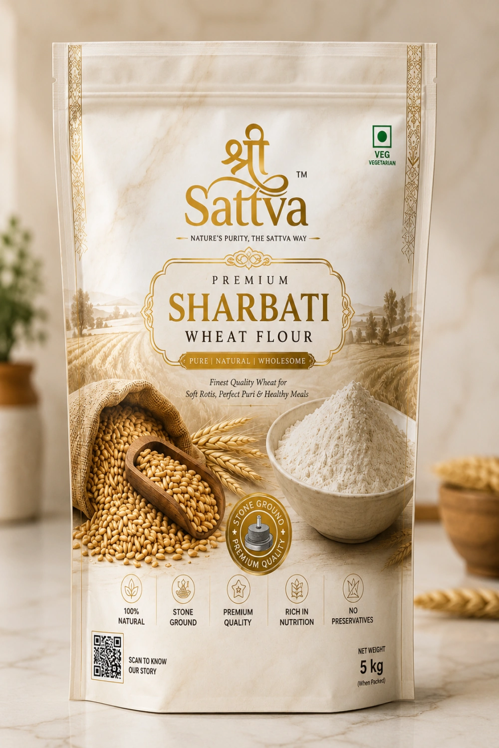 sharbati wheat flour 5kg sharbati wheat flour 5kg